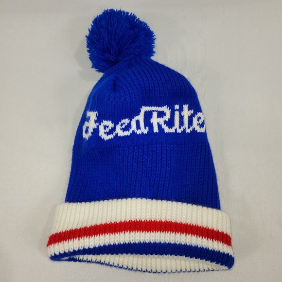 Feed Rite Farm Vintage Toque Knit Winter Hat PomPom - Picture 1 of 1